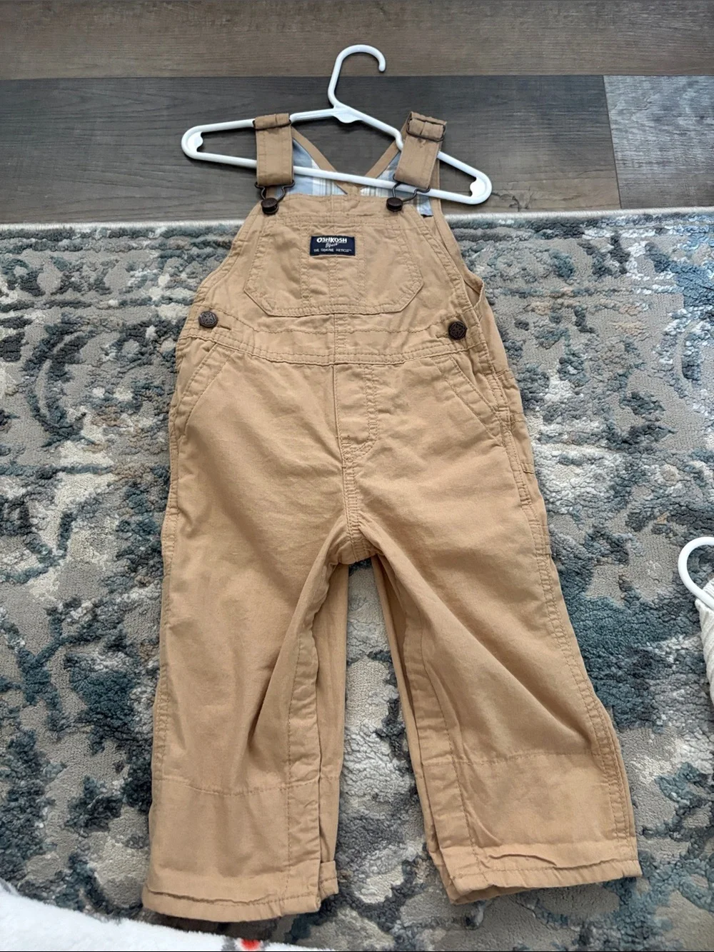 OshKosh B'gosh Tan Kids Overalls with Adjustable Straps